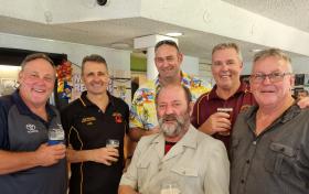 L-R Les Mitchell (VM) Craig Lindsay (VM) Craig Webb (Elec fitter) BruceFerguson (Welder) Ken Roberts (Recov Mech) and front is Lyndsay mariner (Elecfitter) 