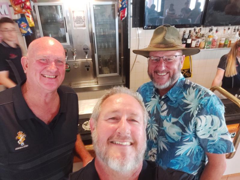 L-R Brian Robb, Mick Harris, Tank Pontifex