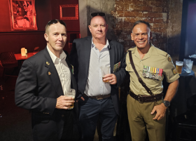 L to R - WO1 Harlan Marks (TIS JLU-N), WO1 Malcom Goldner (ASM 1 BDE), WO1 Marcellin Chee (ASM 1 CSSB)