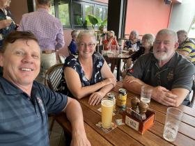 L-R Pete Matthews, Liz Fitzgibbon and Scotty McIvor