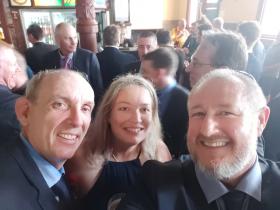 Mandatory selfie at Flynn's Irish Bar - L to R - Ian Joyce, AleciaBlanch, Tank Pontifex